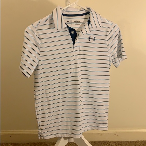 Under Armour Shirt light blue/navy blue stripes - Picture 1 of 2